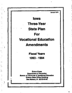 Iowa Three-year State Plan For Vocational Education Amendments : Fiscal ...